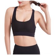 Resim Reedark kadınlar İçin Nefes Alabilir Spor Sütyeni - Mesh Detaylı, Çapraz Askılı, Çıkarılabilir Pedli Siyah 