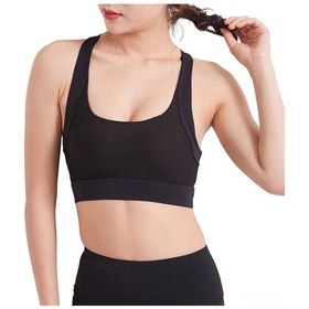Resim Reedark kadınlar İçin Nefes Alabilir Spor Sütyeni - Mesh Detaylı, Çapraz Askılı, Çıkarılabilir Pedli Siyah 
