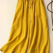 Resim Kadınların Rahat Geniş Bacaklı Pantolonları - Bahar/Yaz/Sonbahar İçin Uygun, Şık ve Rahat Renkli Bol Kesim Pantolonlar - Trendy Kadın Pantolonları - Tekstür 