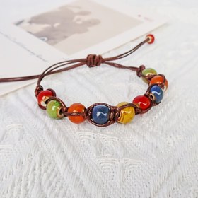 Resim Erkekler ve Kadınlar için El Yapımı Seramik Çift Bileklik, Vintage Etnik Tarz Edebi En İyi Arkadaş Öğrenci Kız Kardeş Hediye Süs Zinciri 