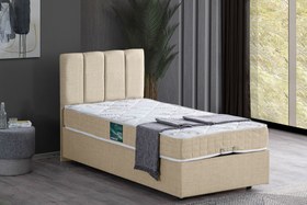 Resim GABBA BAZA BAŞLIK VE YATAK SETİ, KREM, 100X200 