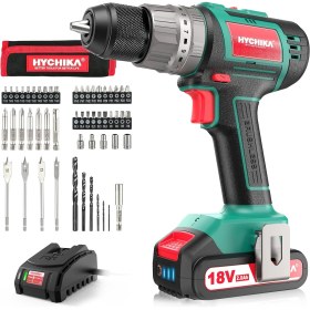 Resim Mena Rise Tornavida 60 Nm Maks, 18 V Matkap, 2 x 2,0 Ah Akü ve 57 Parça Aksesuar Seti, Fırçasız Motor, 2 Vites, 21 + 3 Tork Kademesi, Çekiç Fonksiyonlu Matkap 