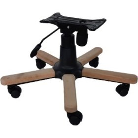 Resim Kamusalmarket Ahşap Kaplama Yıldız Ayak Seti Çift Kollu Mekanizma Naturel Boyas 