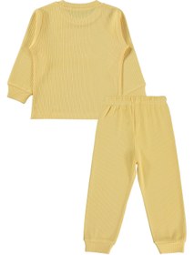 Resim Minidamla Gülen Yüz Baskılı 1-7 Yaş Pijama Takımı - Sarı - Sarı / 6-7 Yaş 