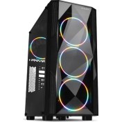 Resim Dark Diamond Pro 600W 4X12Cm Fan Full Akrilik. Atx Oyuncu Kasası 