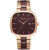 Resim Obaku Denmark V282gdvncn Quartz Seramik Rose/kahverengi 42 Mm Erkek Kol Saati Rose Gold 
