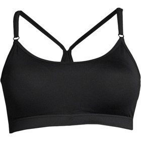 Resim Casall Siyah U Yaka Kadın Düz Sporcu Sütyeni 19986-901 Strappy Sports Bra 