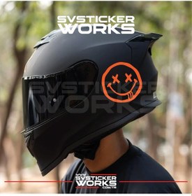 Resim Smile Yazılı Kask Sticker Tüm Kasklar Uyumlu Tek Yön 1 Adet Turuncu 