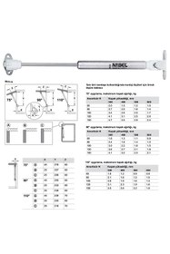 Resim NZB Dolap Amortisörü Gazlı Piston Kapak Hidroliği (27 Cm 80n) 1 Adet 