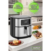 Resim Airfly Xxl 8 lt Geniş Hazneli 6 Ön Programlı Dokunmatik Airfryer Sıcak Hava Fritözü Elb-2307 Elenberg