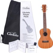 Resim Cordoba Concert Ukulele Player Pack (Natural) 