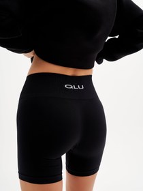 Resim Qlu Kadın Seamless/Dikişsiz Basic Şort - Siyah - Yeşil / L 