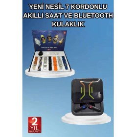 Resim MidasTech 2025 Model Kablosuz Kulaklık ve Yeni Nesil Akıllı Saat Metal Kayış Plastik Kayış Midiastech 