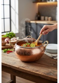 Resim Bakır Güveç Tencere 3000 Ml Gümüş 