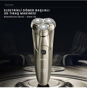 Resim Enchen Steel 3s Gold Çift Yönlü Kavisli Bıçaklı Dijital Ekranlı Suya Dayanıklı Şarjlı Tıraş Makinesi 