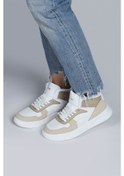 Resim Jump 29100 Yüksek Bilekli Bej - Beyaz Kadın Sneaker Günlük Spor Ayakkabı Bej - Beyaz 