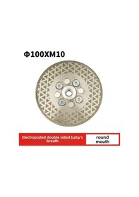 Resim Geeroyoo M14 Flanlı Elektroplatik Elmaslı Çift Yüzlü Güneş Parçacığı Taş Kesici - Mermer, Çini, Granit İçin Verimli Kesim Φ100, M10 Flan 