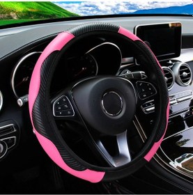 Resim Otomotiv Malzemeleri Direksiyon Kılıfı-15 İnç İçin Uygun İç Halka Olmadan Pu Pink Pink 