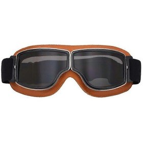 Resim Vintage Motosiklet Gözlükleri Deri Sürüş Off-road Çizilmeye Karşı Toz Geçirmez Gözlükler Erkekler Kadınlar Yetişkinler İçin Sarı -b 