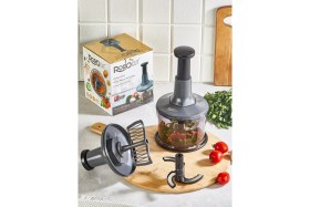 Resim Feyza Design Paslanmaz Çelik El Rondosu, 3 Bıçaklı, 1300 Ml, Pratik ve Dayanıklı 