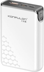Resim Coverzone Konfulon Mini Powerbank 10000mAh 22.5W ve PD20W Type-C Input ve Output iPhone 11 12 13 14 15 Uyumlu Powerbank Beyaz Renk Güç Bankası A6Q (Beyaz - A6Q) 