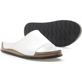 Resim Hakiki Deri Kadın Dolgu Topuk Terlik 972za309 Beyaz 