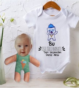 Resim Bitmeyenkartus Bk Kids Kişiye Özel Fotoğraflı Bebek Yastık Ve Bebek Body Zıbın H (550906162) Çok Renkli 