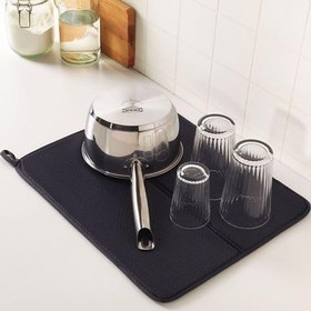 Resim IKEA Tezgah Üzeri Bulaşık Kurutma Örtüsü Koyu Gri, 44x36 cm 