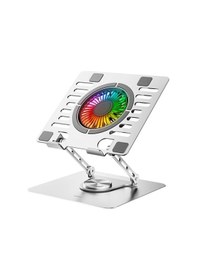 Resim Addison Ad-rc35 360 Derece Dönebilen Fanlı Rgb Işıklı Ayarlanabilir Metal Laptop Stand 