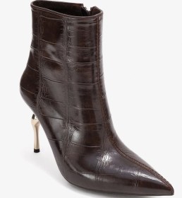 Resim Luvishoes Luvi Shoes Crısta Kahverengi Baskı Sivri Burunlu Kadın Topuklu Bot kahverengi 