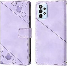 Resim LOYWIN Samsung Galaxy A23 için Telefon Kılıfı Deri Kılıf İnce Cüzdan Kapağı Dahili Destek Çubuğu ve Kredi Kartı Tutucu, Samsung Galaxy A23 için İç Yumuşak Silikon TPU Koruyucu Kapaklı Kılıf, Mor 