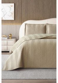 Resim Malta Çift Kişilik Lüks Kadife 240x260 Cm Yatak Örtüsü Bej Bej 