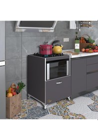 Resim Kenzlife ocak dolabı demi gri 85*60*57 mutfak modül mini fırın ankastre ocak için 