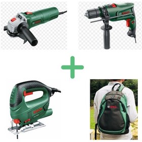 Resim Bosch Easyimpact 600 Darbeli Matkap + Pst 650 Dekupaj + Universal Grind 750 Taşlama Seti 