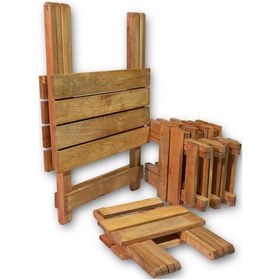 Resim Apak Katlanır Ahşap Masa Tabure Gürgen Ağacı 1 Masa 4 Tabure Meşe 