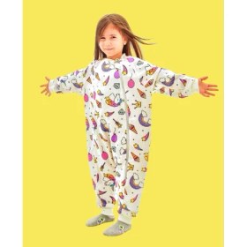 Resim Mini Kiti Kışlık Uzun Kol Çift Kat %100 Pamuk Pazen Unicorn Cocuk Bebek Uyku Tulumu 