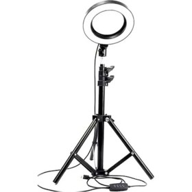 Resim The Wlue Youtuber LED Işıklı Tripod Selfie Kuaför Makyaj Işığı Sürekli Ring Light 10" 2,1 M 