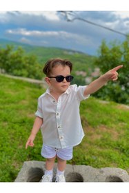 Resim favorimkids Kısa Pamuklu Bebek Keten Gömlek 