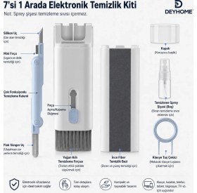 Resim deyhome 7'si 1 Arada Çok Fonksiyonlu Elektronik Temizlik Kiti - Klavye, Kulaklık, Tablet, Bilgisayar ve Tv Ekranı Temizleme Seti 