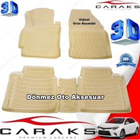 Resim Toyota Corolla Uyumlu 3D Paspas Havuzlu Bej Renk 2013-2018 Arası Caraks N11.9282 