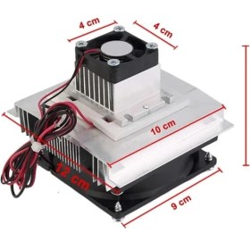 Resim Termo Elektrik Peltier Hava Soğutucu Sistem Dc 12V 6A 60W Mini Klima Buzdolabı Araba Soğuk Hava 