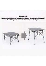 Resim Katlanabilir Alüminyum Kamp Masası - Akordion - Madfox Skylite - Siyah - 546249 Gri 