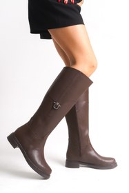 Resim miss fırat yeni model toka detaylı diz altı kadın çizme ayakkabı 077419 