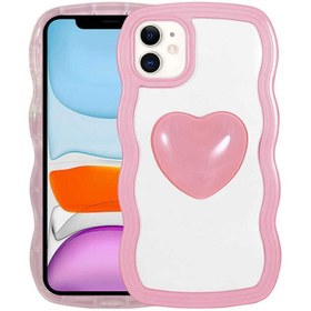 Resim Apple iPhone 11 Uyumlu Kılıf Renkli Kalp Figürlü Zore Ponçik Kapak Pembe 