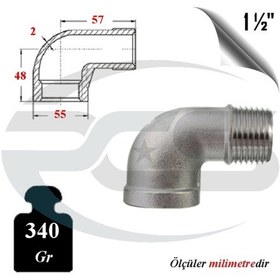 Resim Paslanmaz Çelik 304 Kalite 1½" Kuyruklu Dirsek 