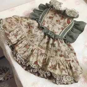 Resim Küçük ve Orta Boy Köpekler için Çiçekli Dantel Prenses Elbise Fırfırlı Omuzlar & Esnek Bel - Tüm Sezonluk Kıyafet, düğünler, Partiler, Fotoğraf Çekimleri için Çok Katmanlı Etekli, Küçük Köpekler için Yumuşak Kumaş Giysi 