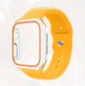 Resim Gateesat Apple Watch 46mm Turuncu Sıkma Kollu Işıklı Gece Kullanımı İçin Saat Bileği 