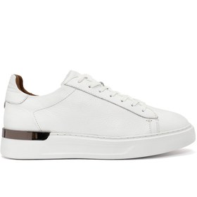 Resim Derimod Erkek Beyaz Bağcıklı Kalın Tabanlı Deri Sneaker,Kışlık Spor Ayakkabı 25WFD6107FT 