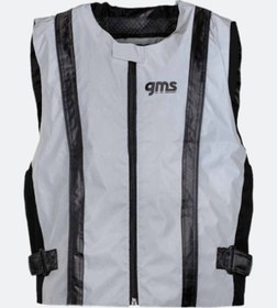 Resim Gms LuxVest Full reflektör motorcu yelek gri 