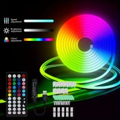 Resim Akıllı RGB Neon Işık, Çok Renkli Değiştiren Işık, Müzik Senkronizasyonu, USB Güç Kaynağı, Yatak Odası, Oturma Odası, Oyun Odası için - Noel, Cadılar Bayramı, Şükran Günü, Anneler Günü, Parti Dekorasyonu için İdeal Hediye, LED Işık Kaynağı 